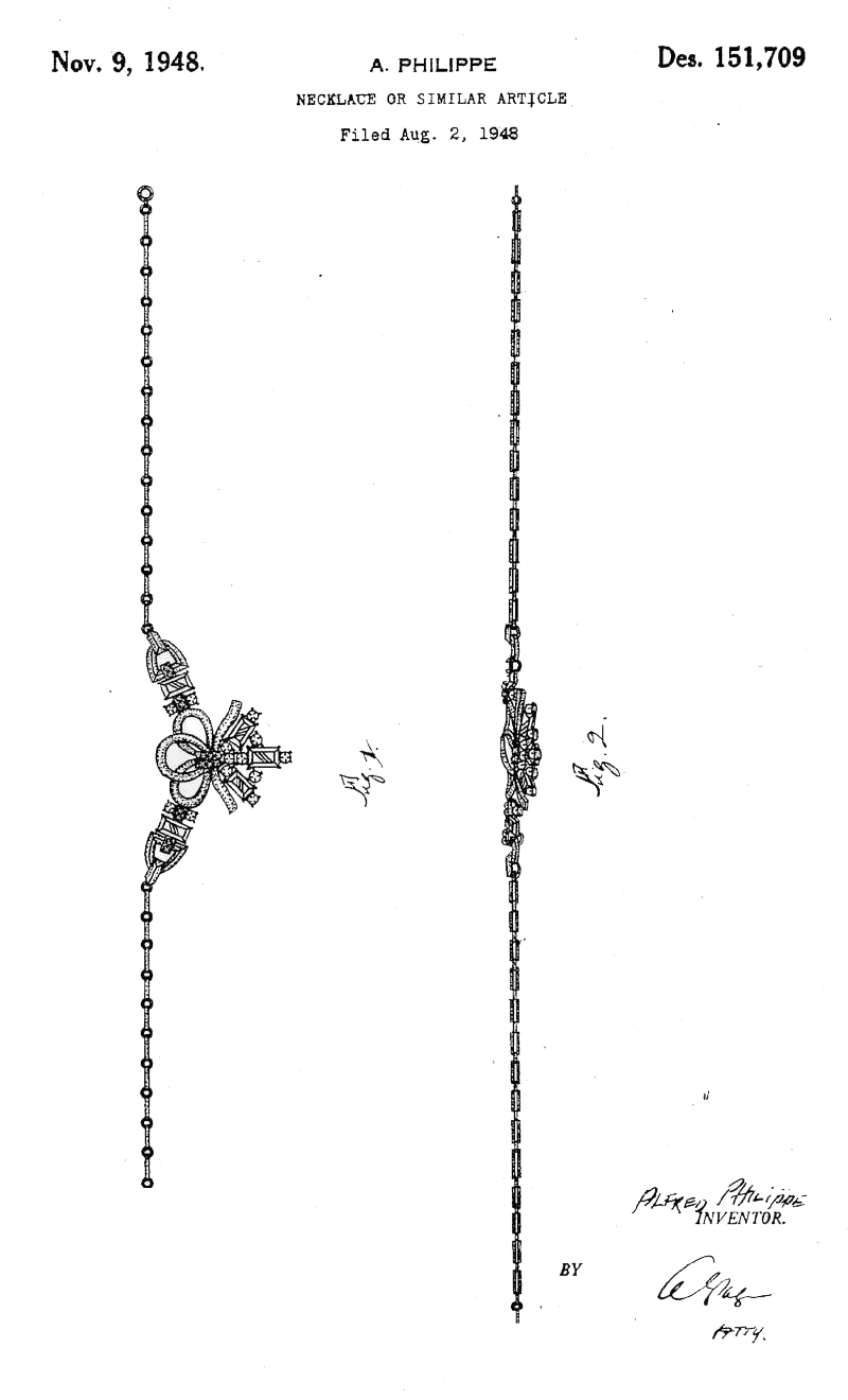 Trifari トリファリ スターリングシルバー リボン ネックレス 1948年 Alfred Philippe デザイン | PAT PEND 刻印 VJ-9044