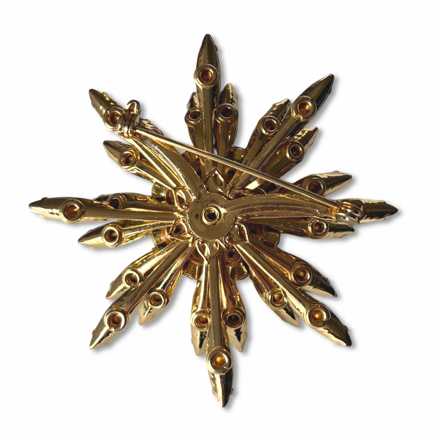 Judy Lee オリーブカボションとラインストーンのブローチ VJ-9036