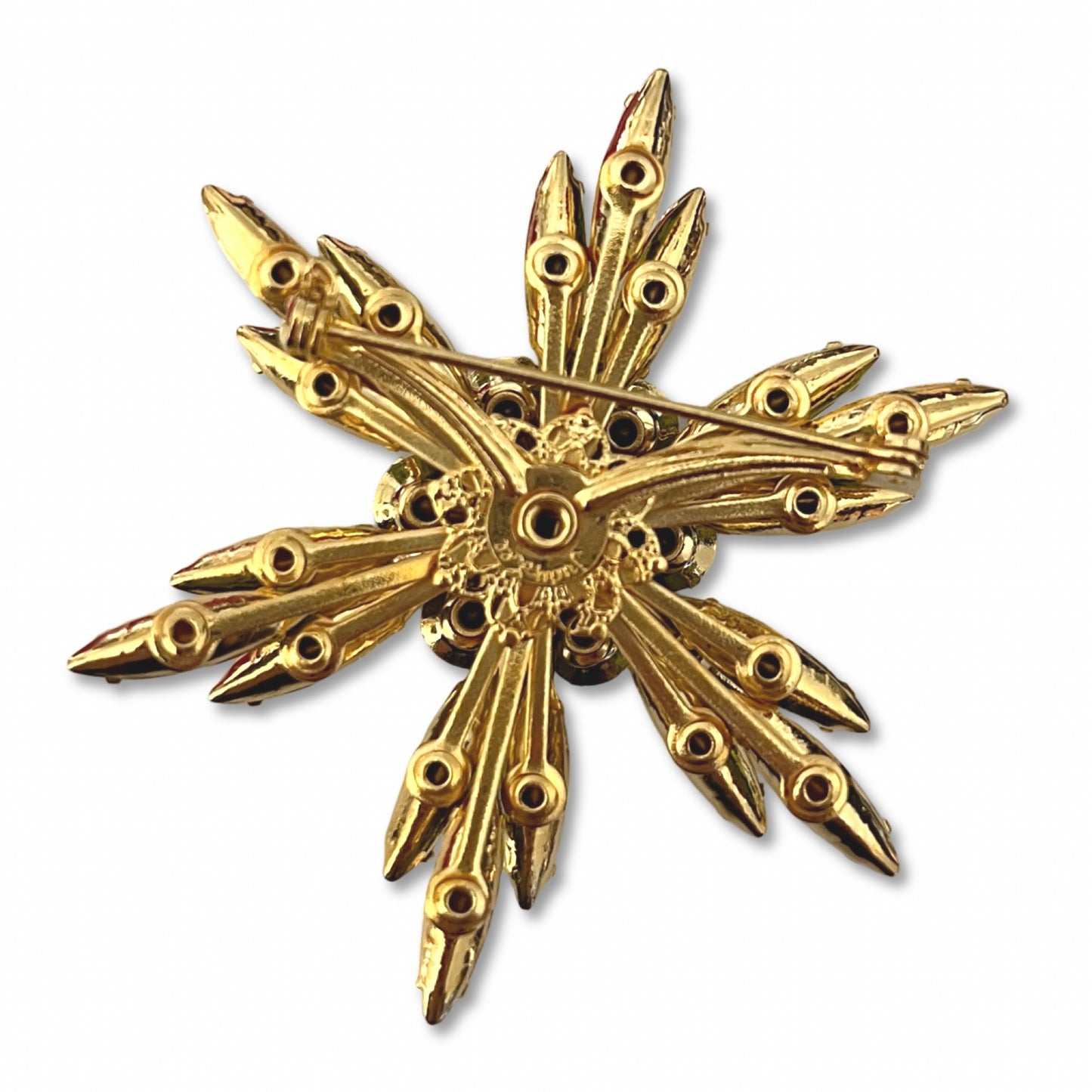 Judy Lee "Capri" オリーブラインストーンのブローチ VJ-9037