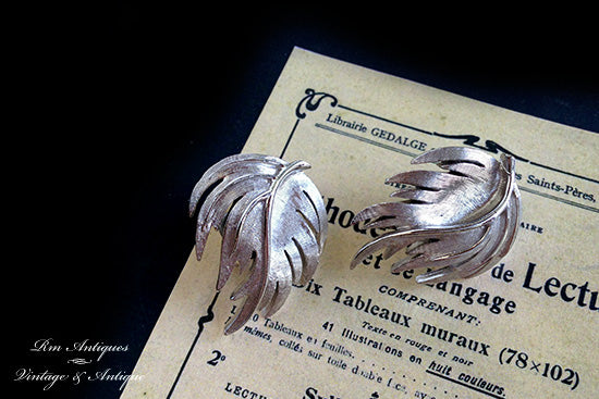 トリファリ シルバーリーフのイヤリング - ヴィンテージ トリファリ ジュエリー