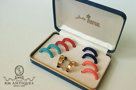 Trifari Interchangeable Earrings – 1950s–1960s Vintage Convertible Design | VJ-2437