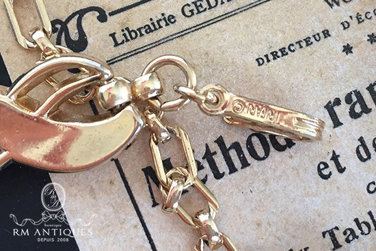 Trifari ゴールドリンクモチーフ ネックレス&ブレスレット デミパリュール VJ-3003