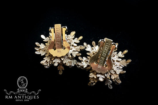 Miriam Haskell Gold Twist & Rhinestone Parure – Vintage Jewelry | VJ-3411