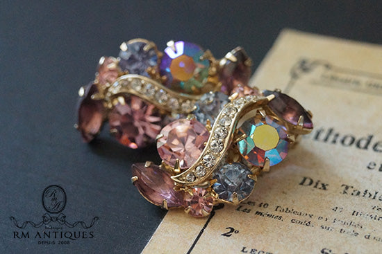 Kramer Pink Jewel Earrings – Vintage Jewelry | VJ-4979