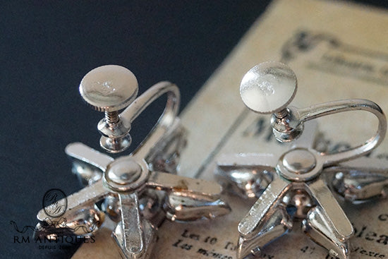 VJ-5077 Coro Light Sapphire Rhinestone Earrings | Vintage Jewelry