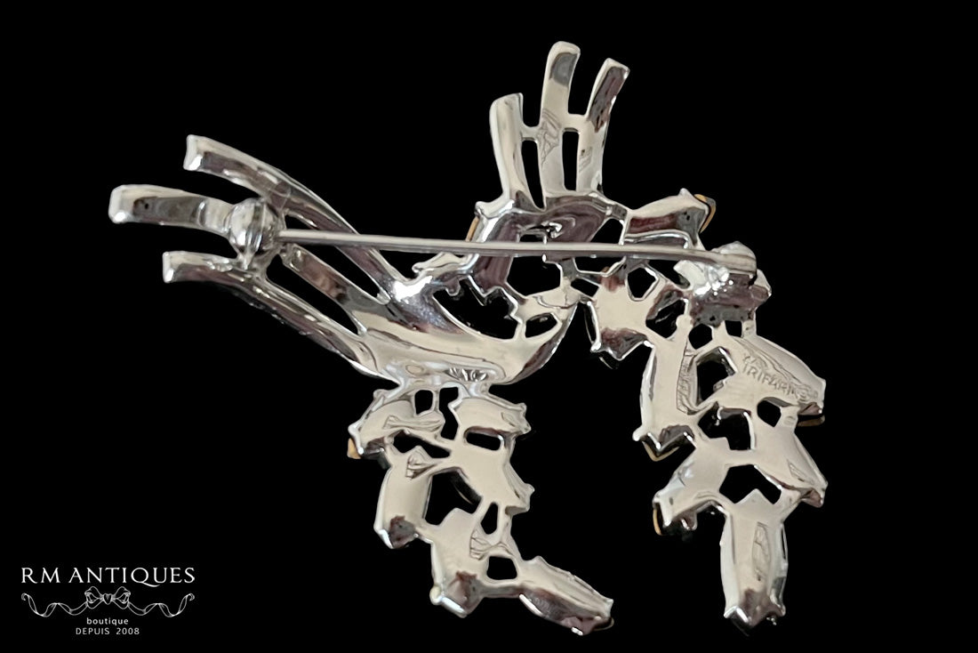 Crown Trifari マーキスラインストーンのブローチ トリファリ