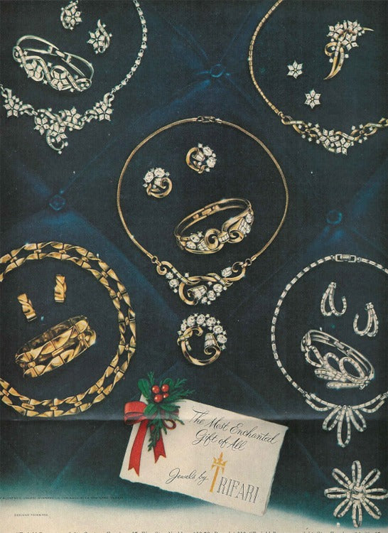 トリファリ パテントアルフレッド 1953 リボンパヴェのラインストーンのチョーカーネックレス シルバー