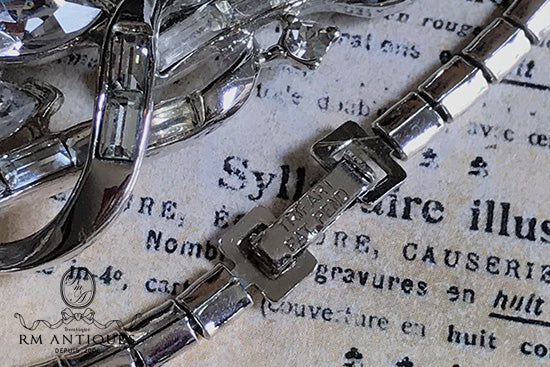 Trifari Rhinestone Choker Necklace — Alfred Pat Pend, Silver | VJ-6037