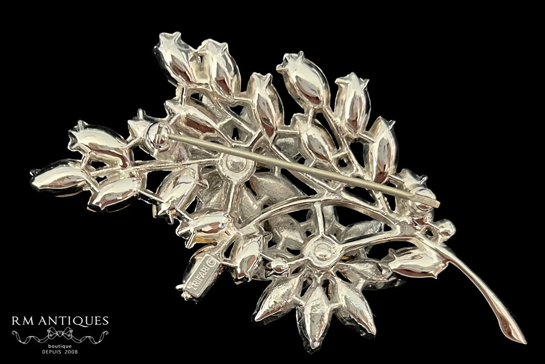 Crown Trifari Rhinestone Brooch – Vintage Jewelry | VJ-6353