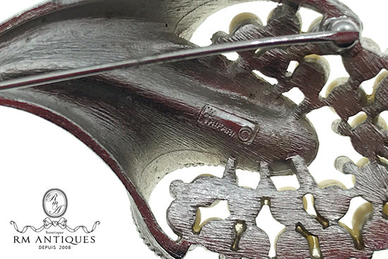 Trifari パールブーケブローチ|ヴィンテージコスチュームジュエリー シルバートーン