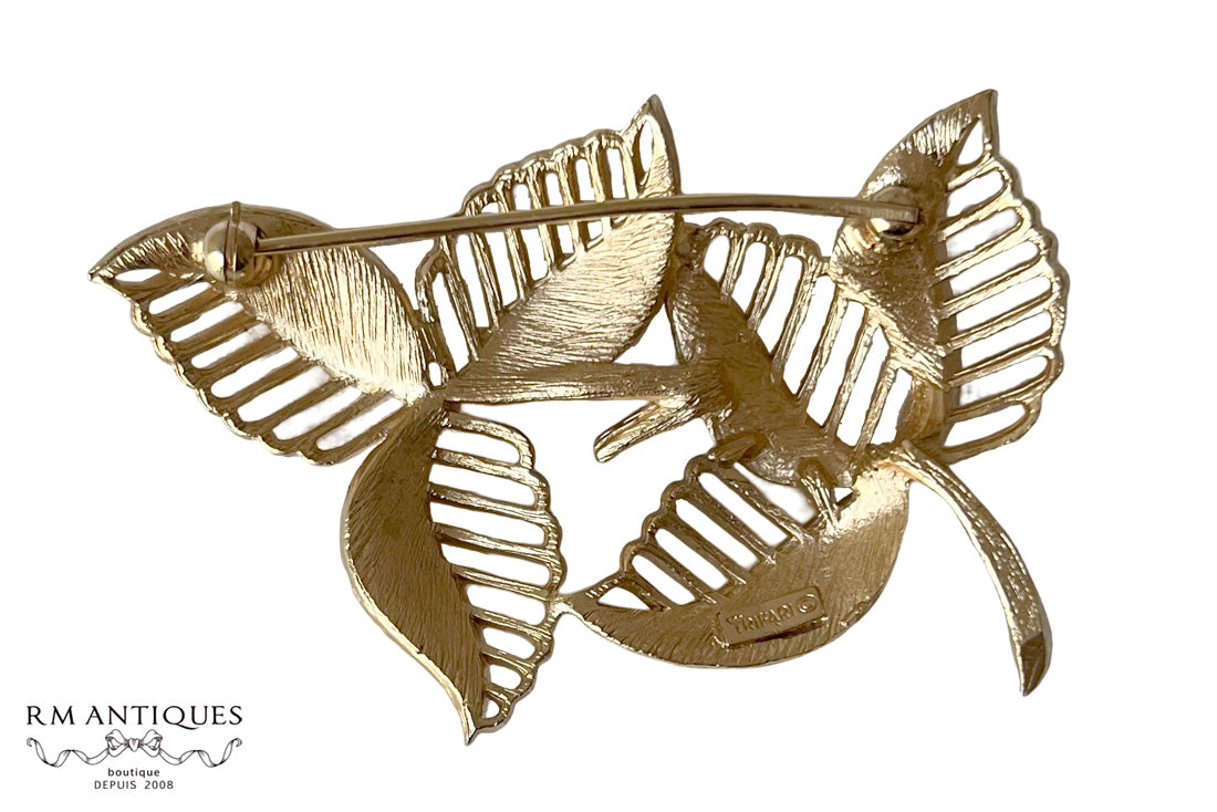 Trifari ゴールドモチーフブローチ|ヴィンテージコスチュームジュエリー VJ-7054