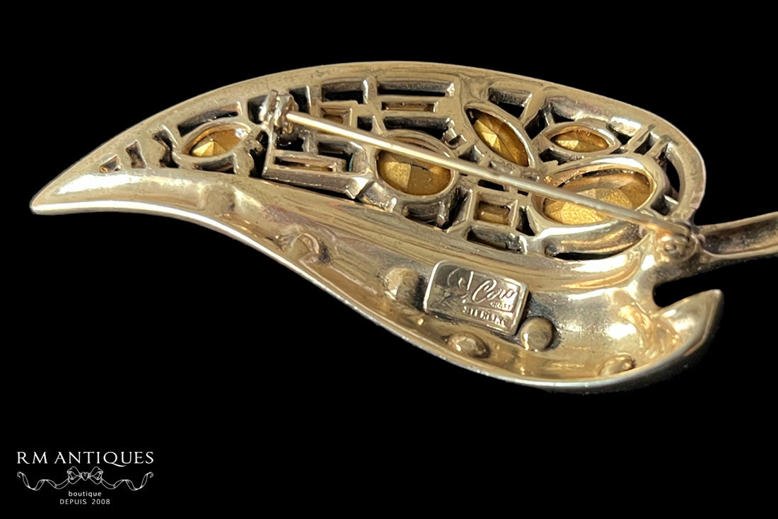 Coro Craft スターリングシルバー製リーフブローチ|ヴィンテージジュエリー VJ-7069