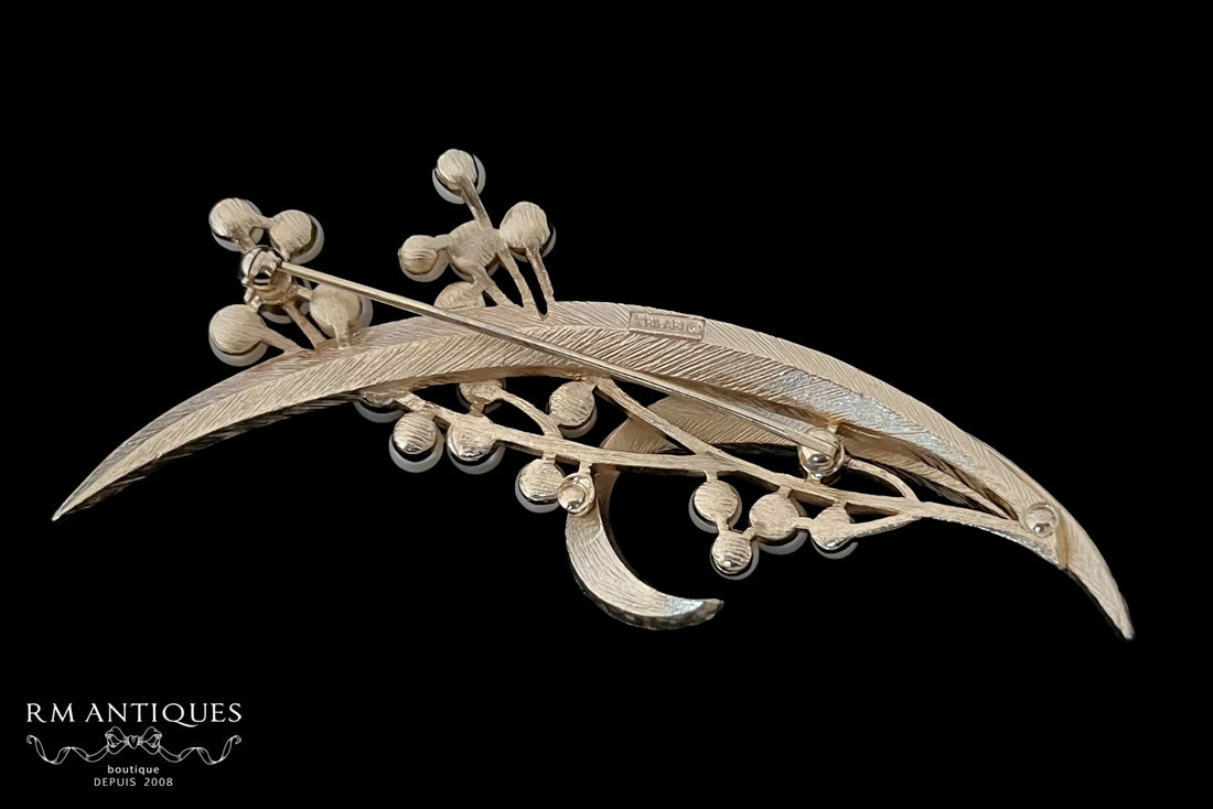 Trifari パールブランチブローチ|ヴィンテージコスチュームジュエリー VJ-7381