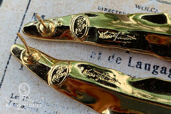 Trifari Kunio Matsumoto アブストラクト ピアス - ヴィンテージコレクション