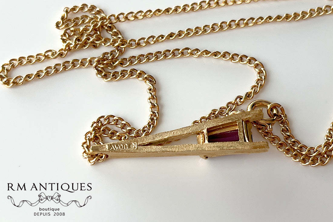 Avon "Plaza IV" 1975 アメジストストーンのネックレス エイボン