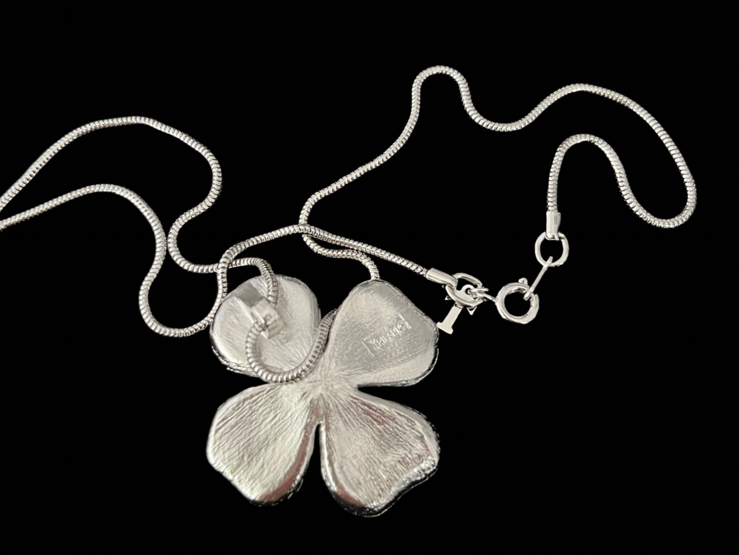 Trifari Dogwood Necklace | Vintage Silver Dogwood Design | VJ-8942