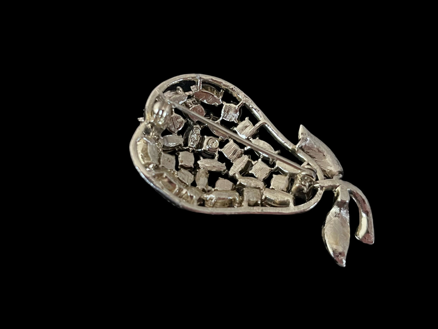 Coro ヴィンテージブローチ 洋梨モチーフ ブルーオーロラ ラインストーン ゴールドトーン 1950年代