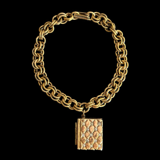 VJ-1775 Trifari PAT PED Book Locket Bracelet Trifari