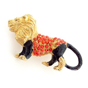 VJ-1277 Hattie Carnegie LION Brooch