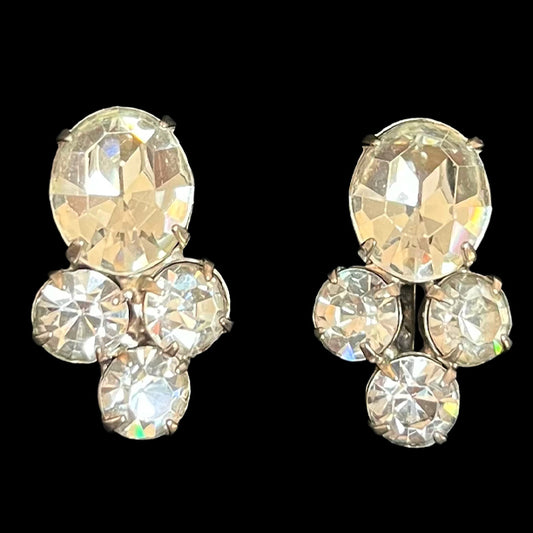 VJ-1470 Coro large rhinestone earrings Coro