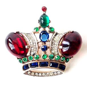 TRIFARI STERLING PAT PEND Legal Crown Crown Brooch Alfred Philippe Trifari 1944