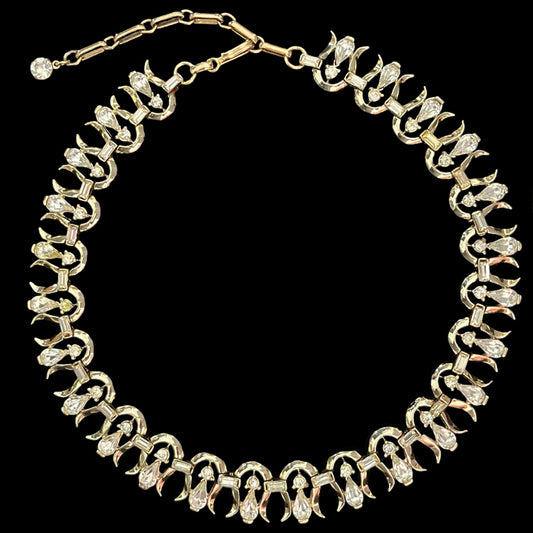 VJ-2386 CORO Pat pend Drop rhinestone choker necklace Coro