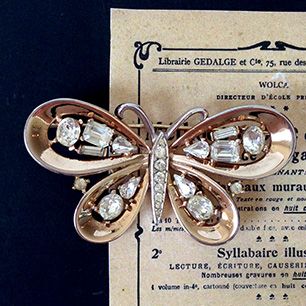 Crown Trifari Alfred Philippe pat pend butterfly brooch Trifari