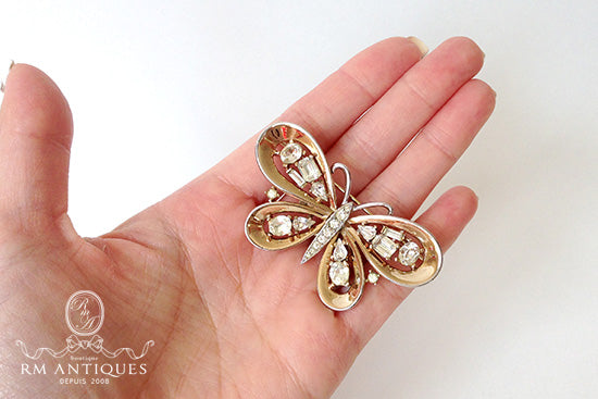 Crown Trifari Alfred Philippe pat pend butterfly brooch Trifari