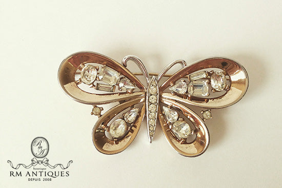 Crown Trifari Alfred Philippe pat pend butterfly brooch Trifari