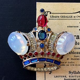 TRIFARI STERLING PAT PEND Legal Crown Crown Brooch Alfred Philippe Trifari 1944