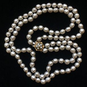 Miriam Haskell "Basics" Baroque pearl double necklace Miriam Haskell