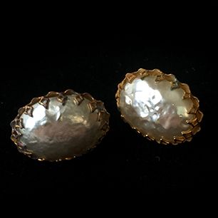 Miriam Haskell Baroque pearl oval earrings