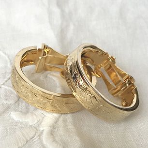 Miriam haskell gold hoop earrings