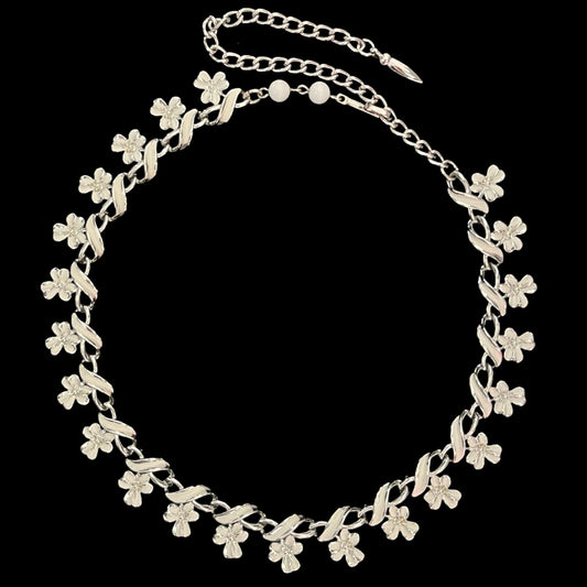 VJ-3573 Coro white flower necklace
