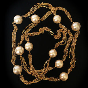 VJ-3576 Napier long pearl necklace