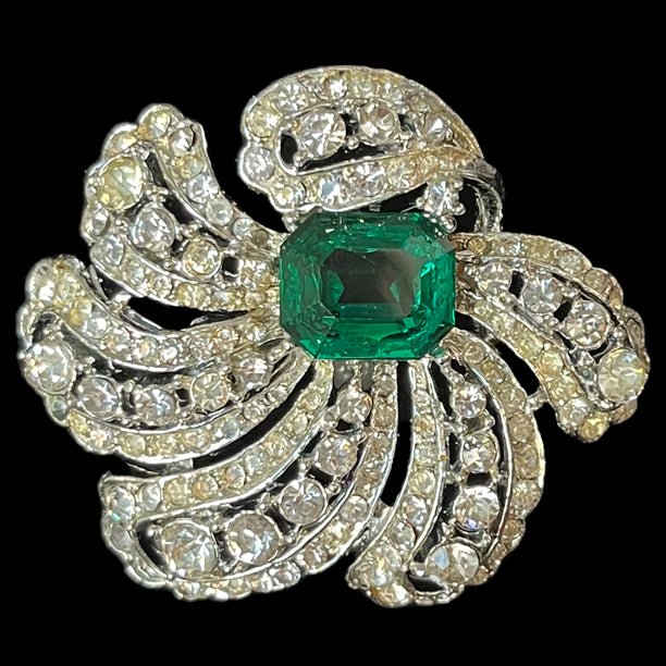 VJ-3819 Vendome Emerald Pave Brooch Coro