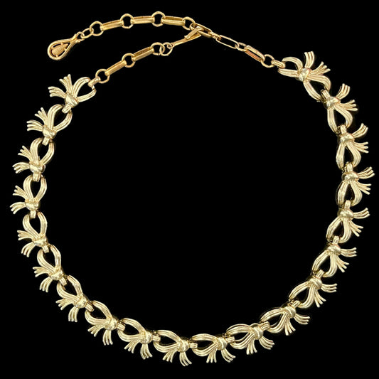 VJ-4150 Coro Gold Ribbon Necklace Coro