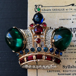 TRIFARI STERLING PAT PEND Legal Crown 皇冠胸针 Alfred Philippe Trifari 1944 年