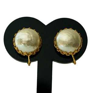 Miriam Haskell Miriam Haskell Baroque pearl petite round earrings