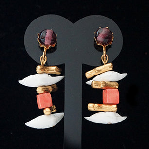 VJ-4415 Miriam Haskell Shell motif earrings