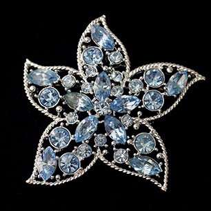 Sarah Coventry "Star Fire" Aquamarine Stone Brooch Sarah Coventry 1967