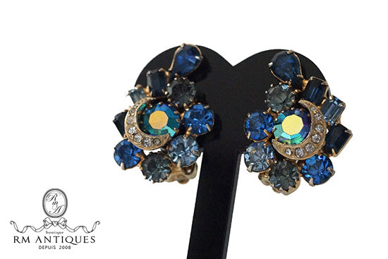 VJ-4978 Kramer Crescent Blue Earrings