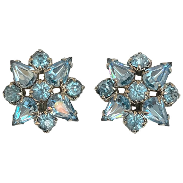 VJ-5078 WEISS light sapphire rhinestone earrings