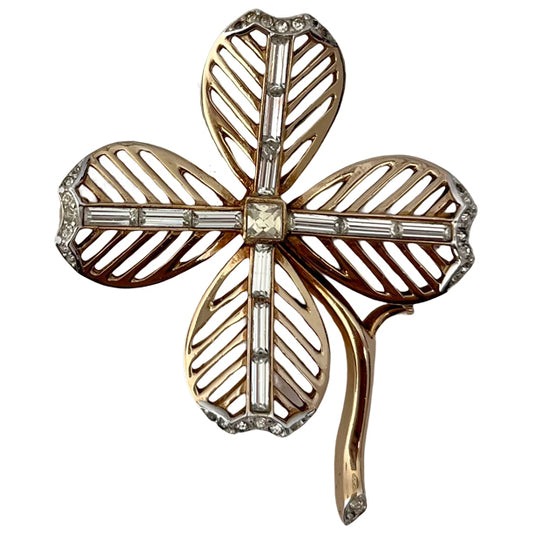 VJ-5262 Trifari pat pend 1952 alfred Philipe four leaf clover brooch Trifari