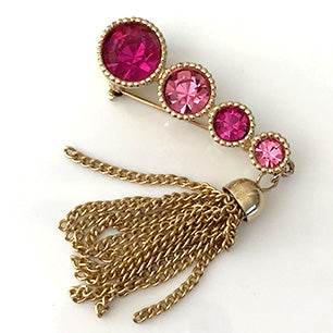 VJ-5292 Sarah Coventry "Perk-n-saucy" 1967 Pink rhinestone brooch