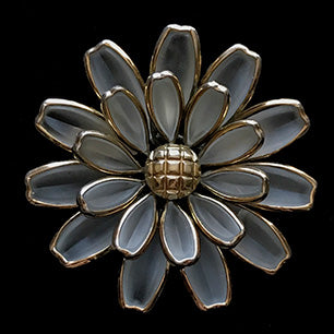 Trifari Frosted Glass Daisy Brooch Trifari