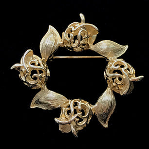 Sarah Coventry Tulip wreath brooch "Golden Tulip" 1974