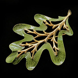 Sarah Coventry enamel leaf brooch "Enchanted forest" 1967 brooch