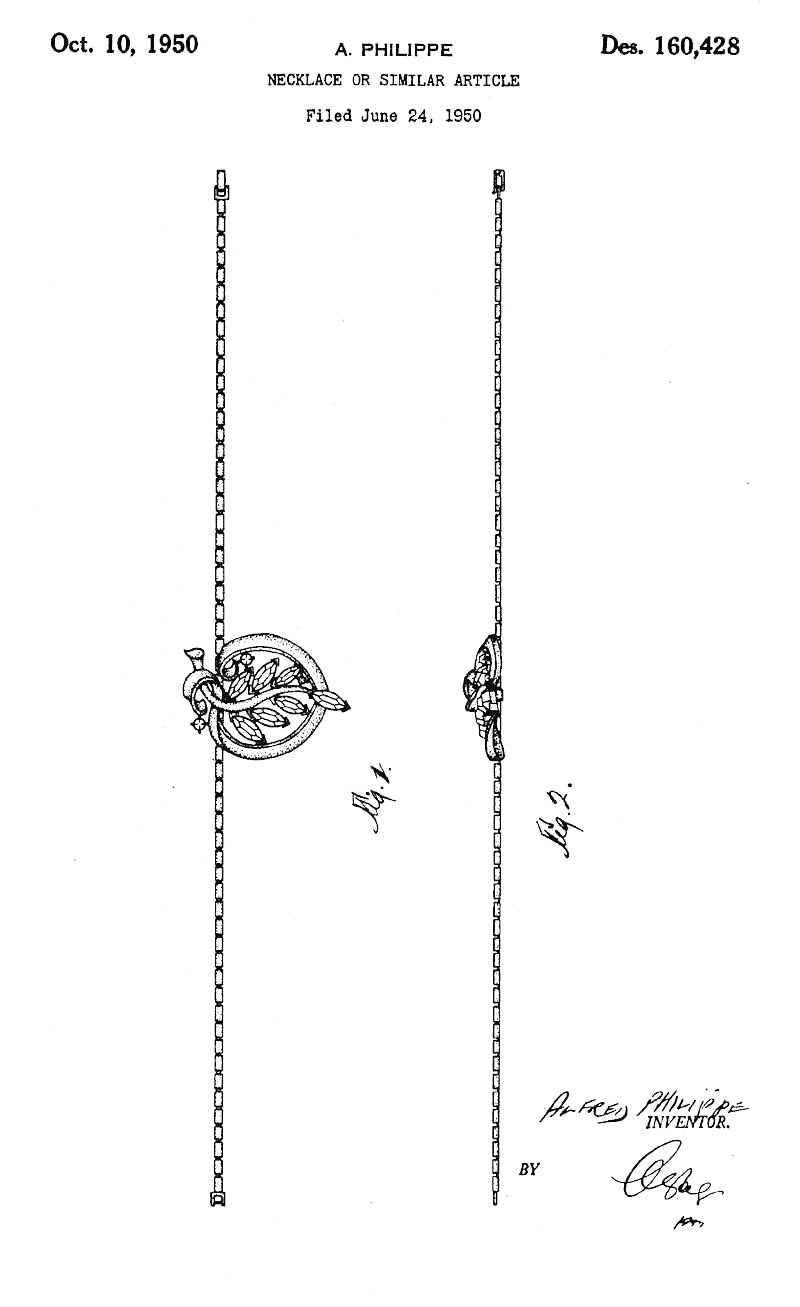 Trifari Pat pend alfred 1950 水钻吊坠项链 金色 Trifari