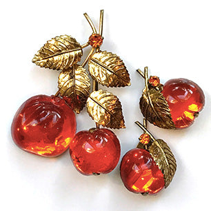 Austria fruit salad brooch and earrings